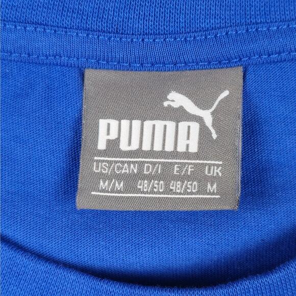 Puma FIGC Italia Badge T Shirt Mens Size Medium Blue Short Sleeve - Picture 13 of 16